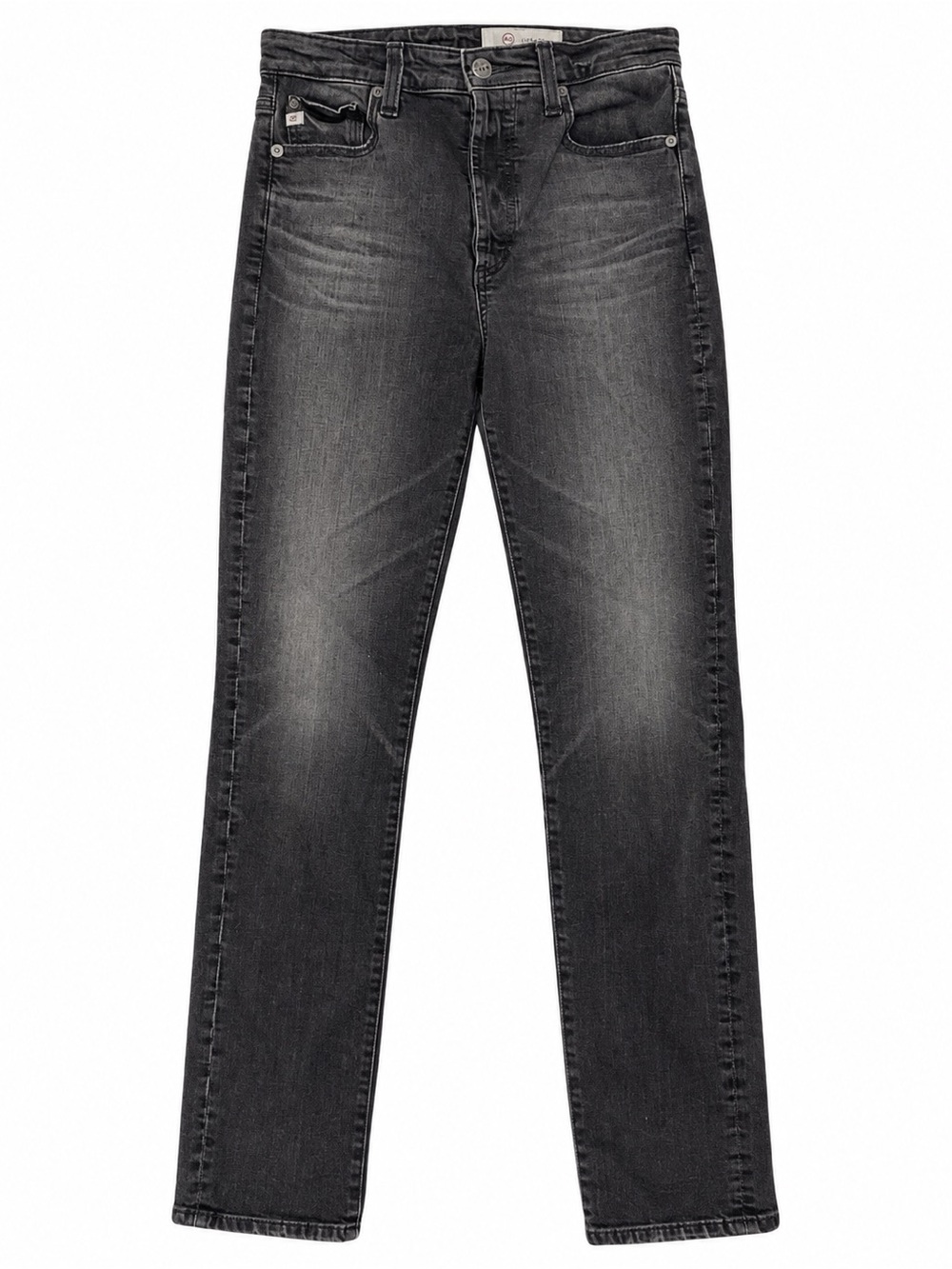 Ag Adriano Goldschmied High-Rise Alexxis Slim Washed Black Straight Jeans